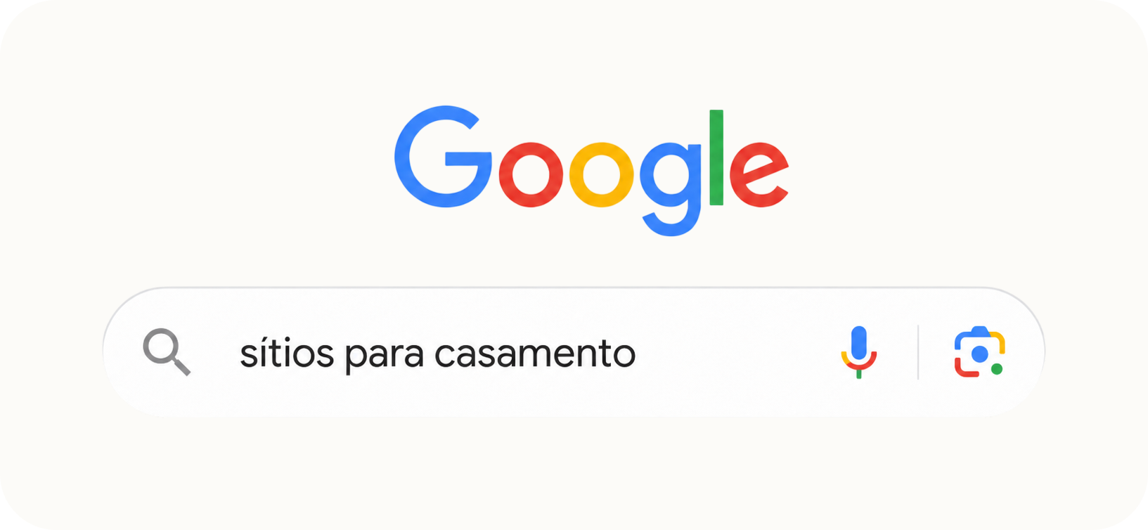 Exemplo de pesquisa no Google: sítios para casamento